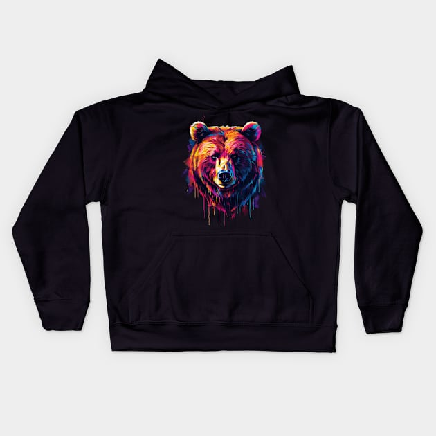 Grizzly Bear Foraging Footsteps Kids Hoodie by xXYazzyChanArtsXx